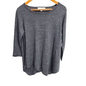 Larry Lavine Women's Asymmetrical Boat Neck Cozy Gray Sweater Size Small